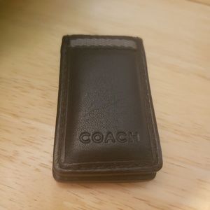 Coach leather magnetic money clip